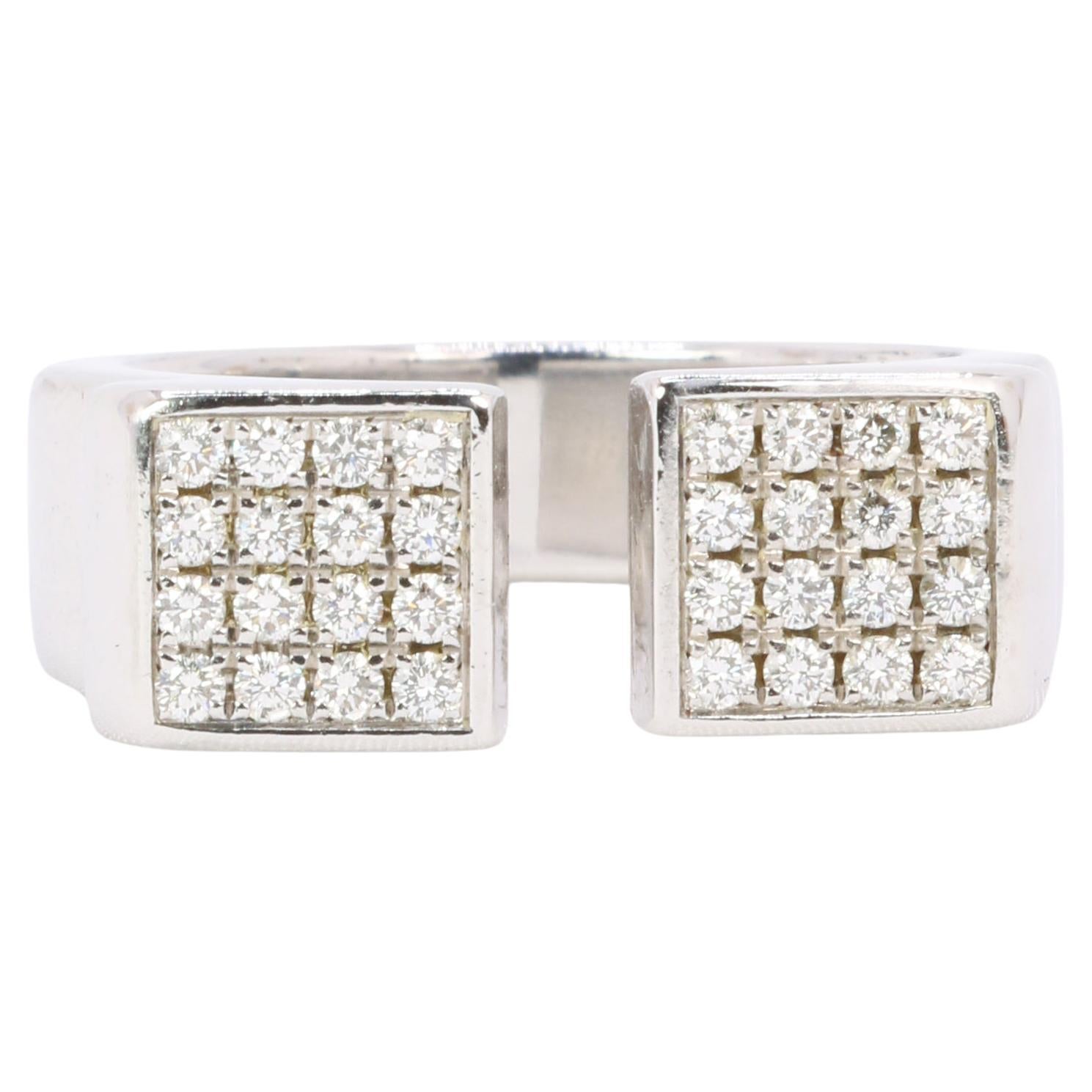 Anillo OMEGA de oro blanco y diamantes en venta