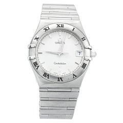 Omega White Stainless Steel Constellation Women's Wristwatch 33mm