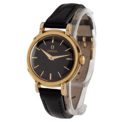 Omega Damen 18k Gold Mechanische Hand-Winding Uhr Ref #442 w / Lederband