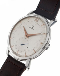 Omega Wrist Watch Oversize Ref. 2544-2 in Stainless Steel Two White Tone Dial