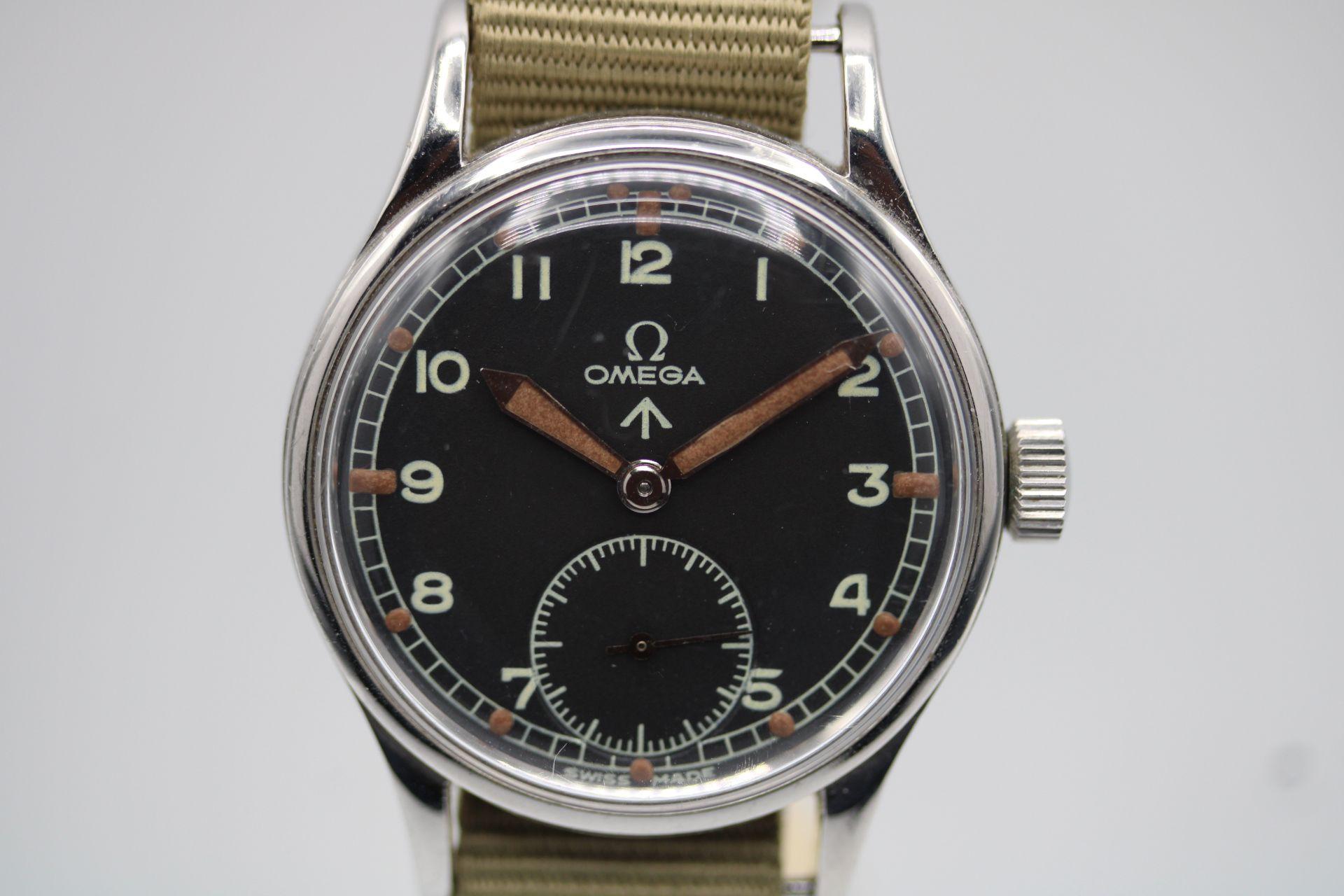 Part of the well know and well collected 'Dirty Dozen' collection of British military watches from WW2. The Omega being one of the 12 brands the Ministry of Defence contracted to supply watches to be used by Military personal throughout the war.