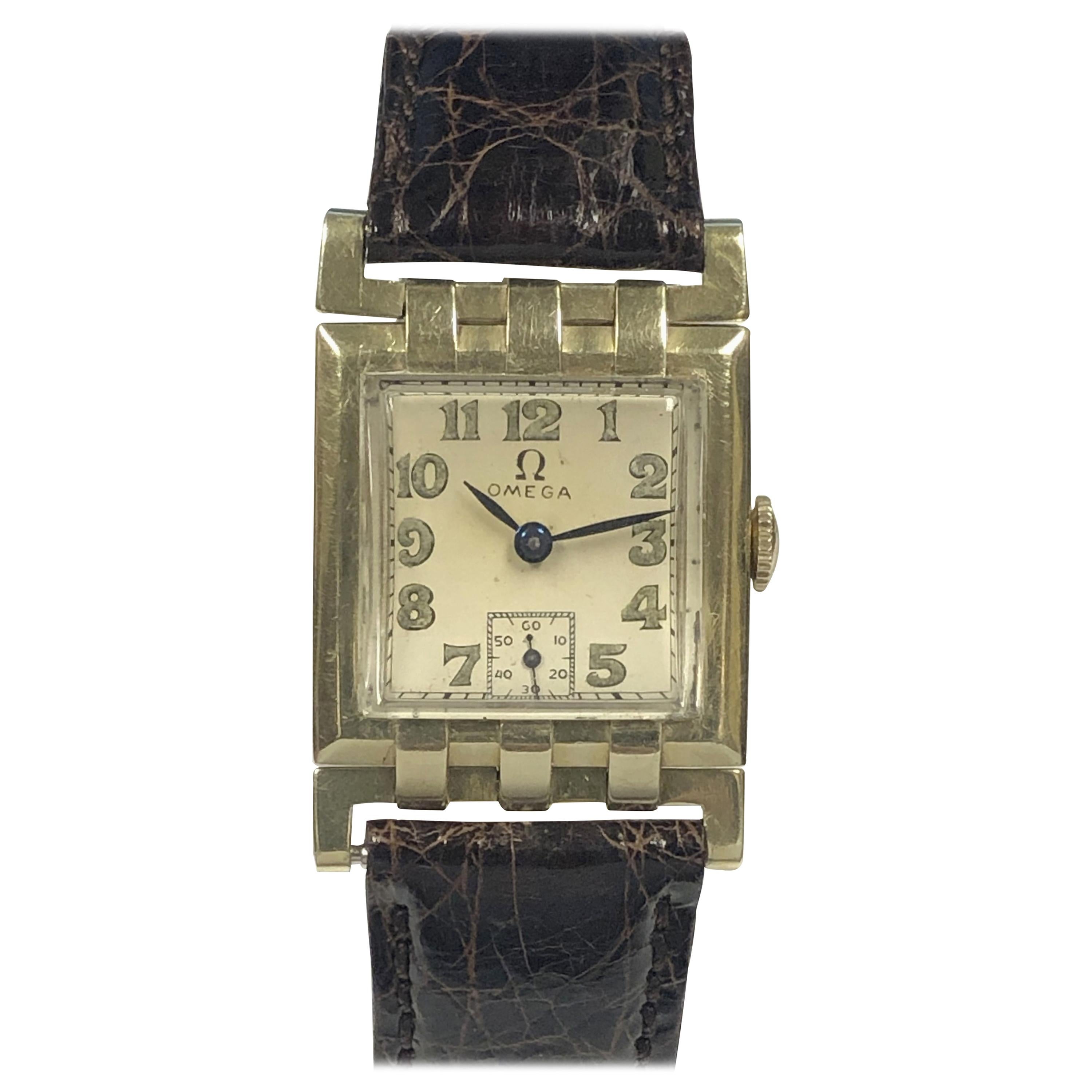 Omega Yellow Gold 1930 Flexible Lug Mechanical Wristwatch