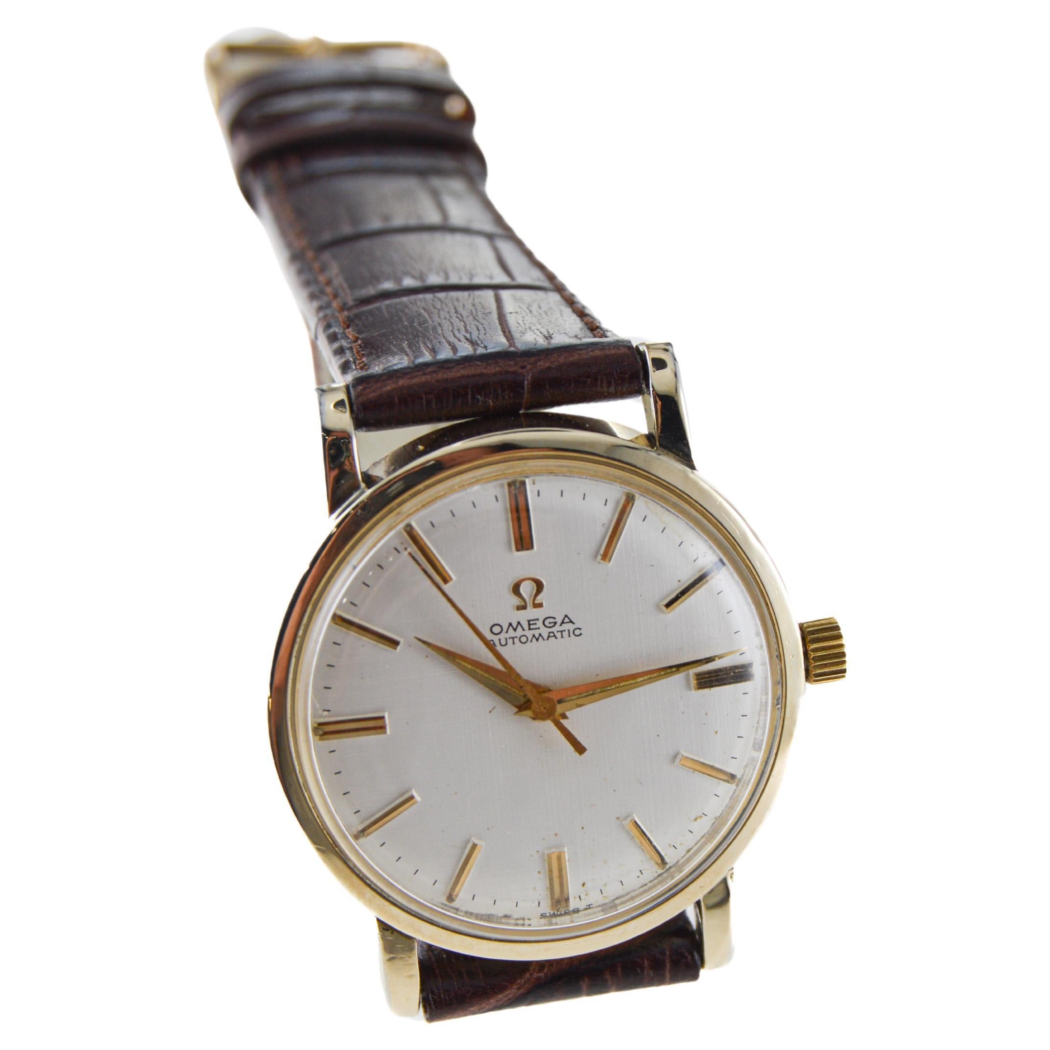 Omega Gelbgold gefüllte Automatikuhr mit Original Zifferblatt aus 1964 für Damen oder Herren