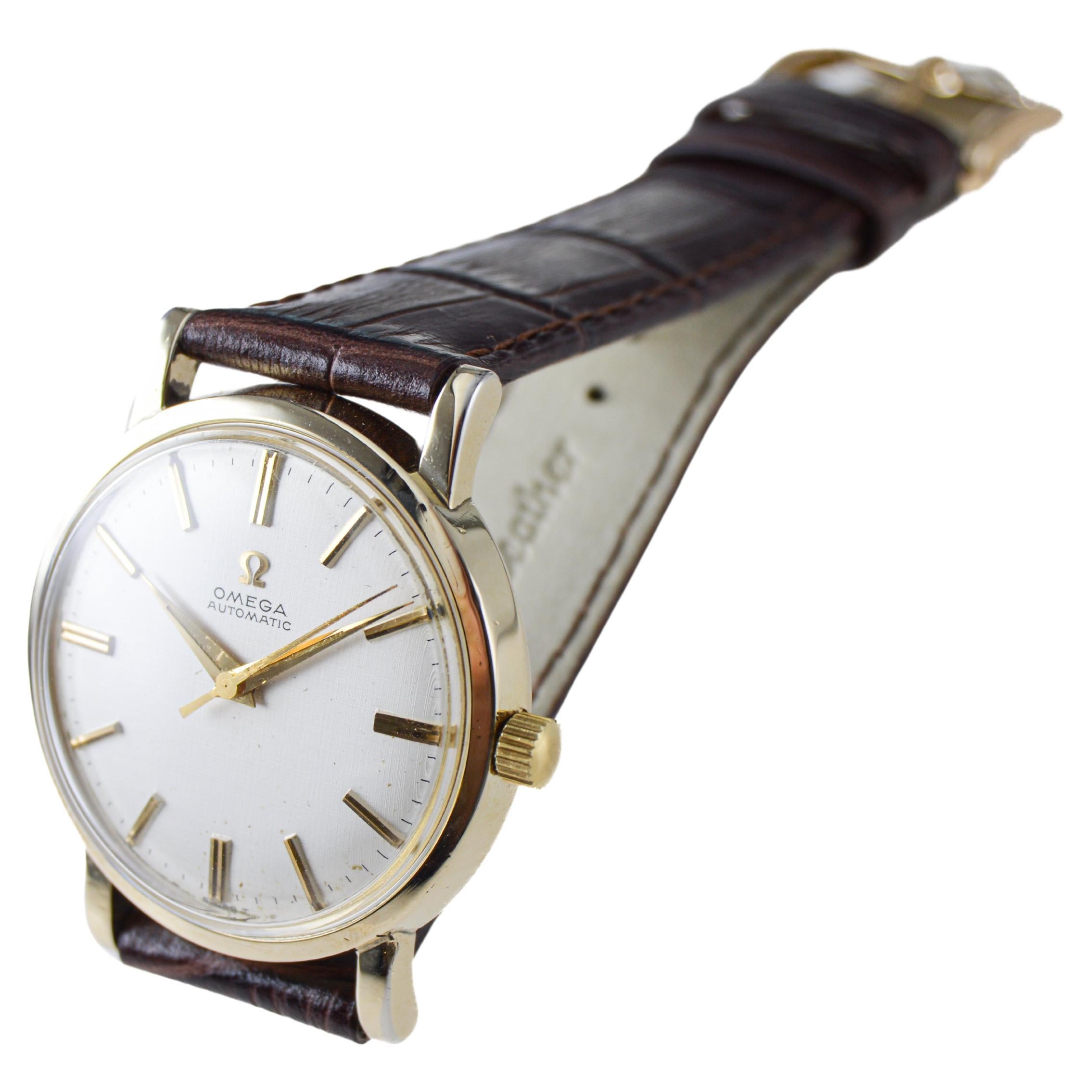 Omega Gelbgold gefüllte Automatikuhr mit Original Zifferblatt aus 1964 1