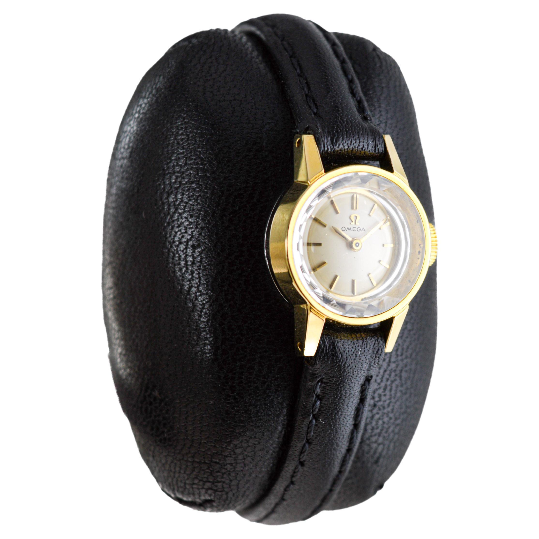 Art Deco Omega Yellow Gold Filled Mid Century Design Ladies Watch in New Condition