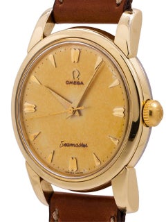 Omega Yellow Gold Filled Tropical Seamaster manual Wristwatch, circa 1950s