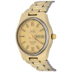 Omega Yellow Gold Seamaster Cosmic 2000 Day Date Automatic Wristwatch