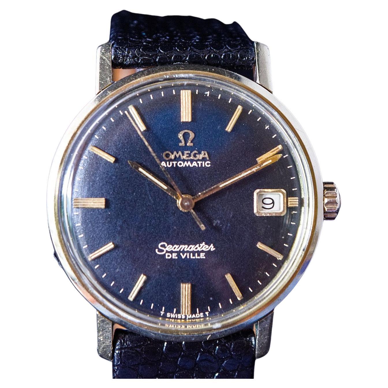 OmegaSea Master De Ville calendar automatic gold capped black dial For Sale