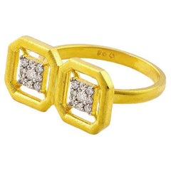 Omen Ancient Double Gold Ring with Diamonds