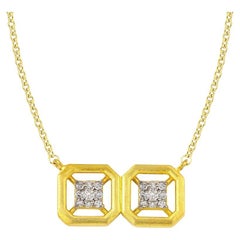 Omen Doppelgold-Halskette mit Diamanten