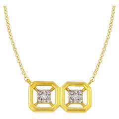 Omen Double Gold Necklace with Diamonds
