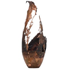 Omer Arbel 113 Series, Unique Vessel n03 in Copper Alloy Casted in Glass