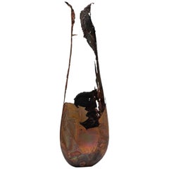 Omer Arbel 113 Series, Unique Vessel n05 in Copper Alloy Casted in Glass