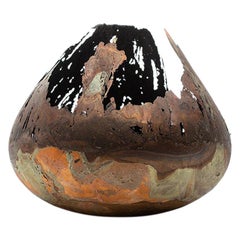 Omer Arbel 113 Series, Unique Vessel N66 in Copper Alloy Casted in Glass
