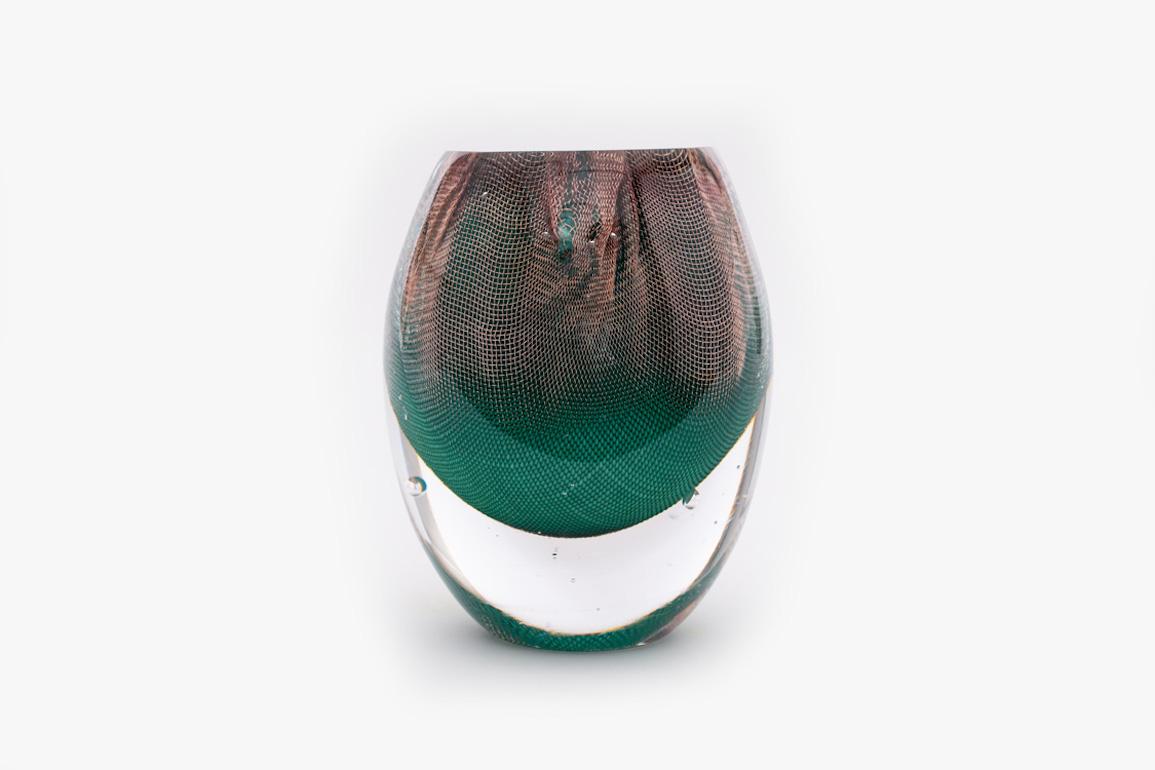 Omer Arbel Unique Copper Mesh Glass Vases OA84  For Sale 2
