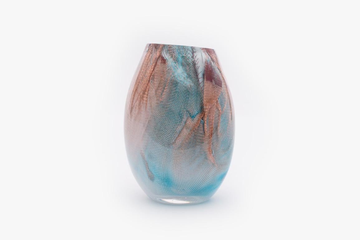 Omer Arbel Unique Copper Mesh Glass Vases OA84  For Sale 4