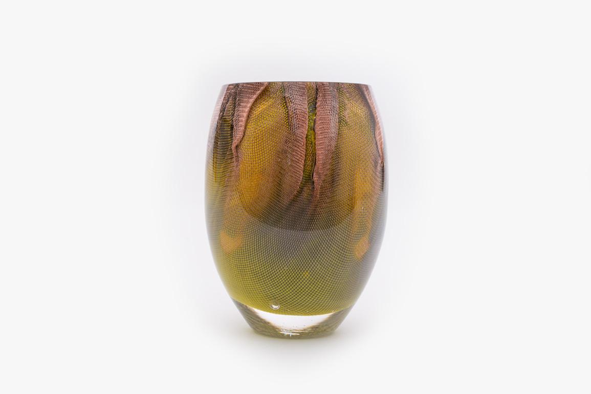 Canadian Omer Arbel Unique Copper Mesh Glass Vases OA84  For Sale