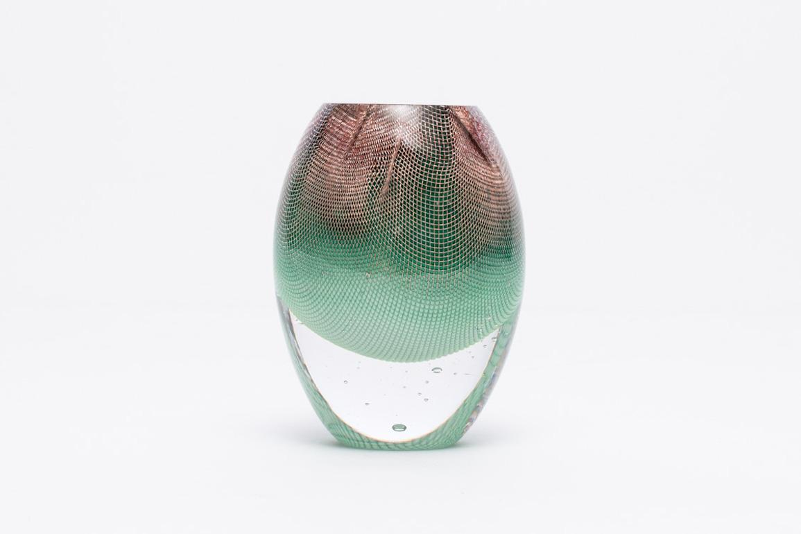 Omer Arbel Unique Copper Mesh Glass Vases OA84 For Sale 1