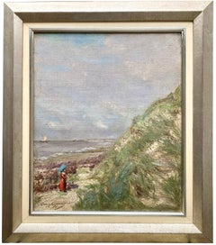 'In riva al mare' di Omer Coppens (Dunkerque 1864)  1926 Ixelles) francese-belga