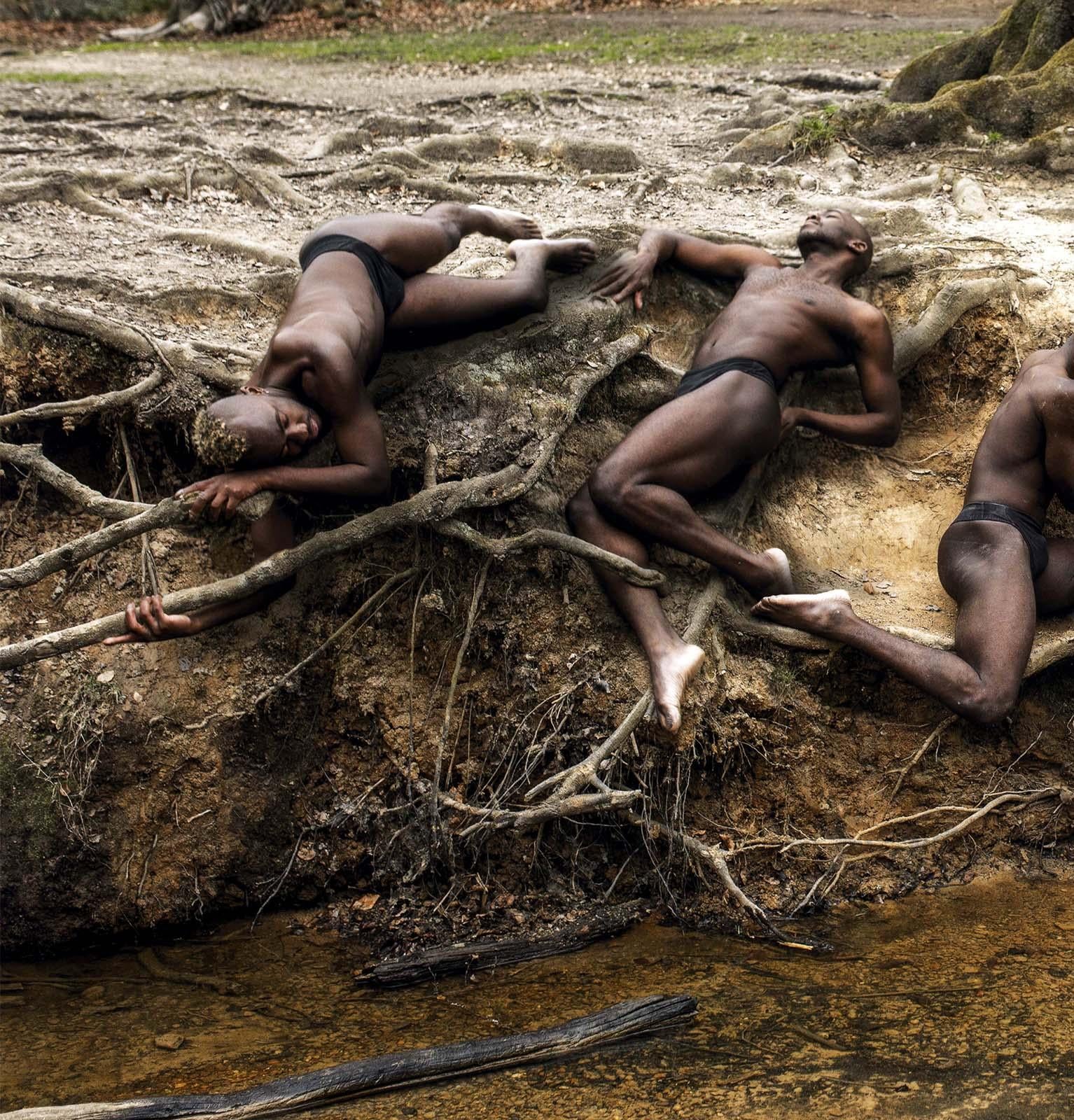 Roots I (the nude male body becomes part of the terrain - nude texture) - Photograph by Omer Ga'ash