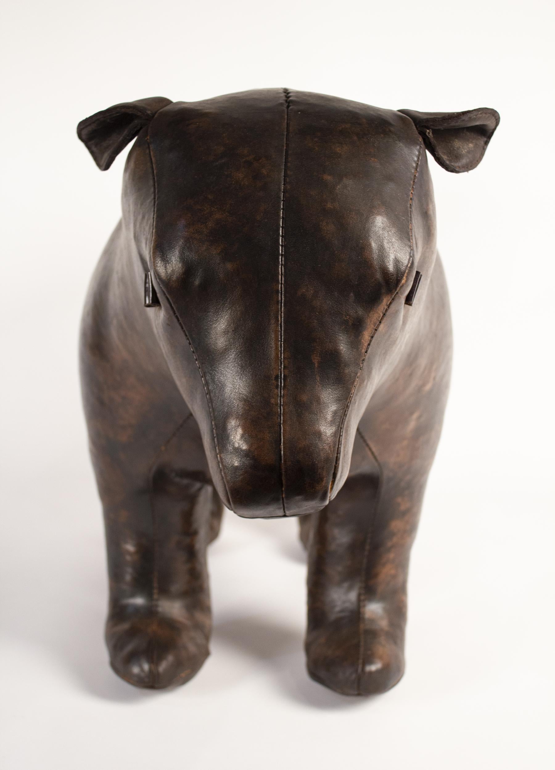 Mid-Century Modern Omersa Bear Sculpture / Footstool in Leather By Dimitri Omersa