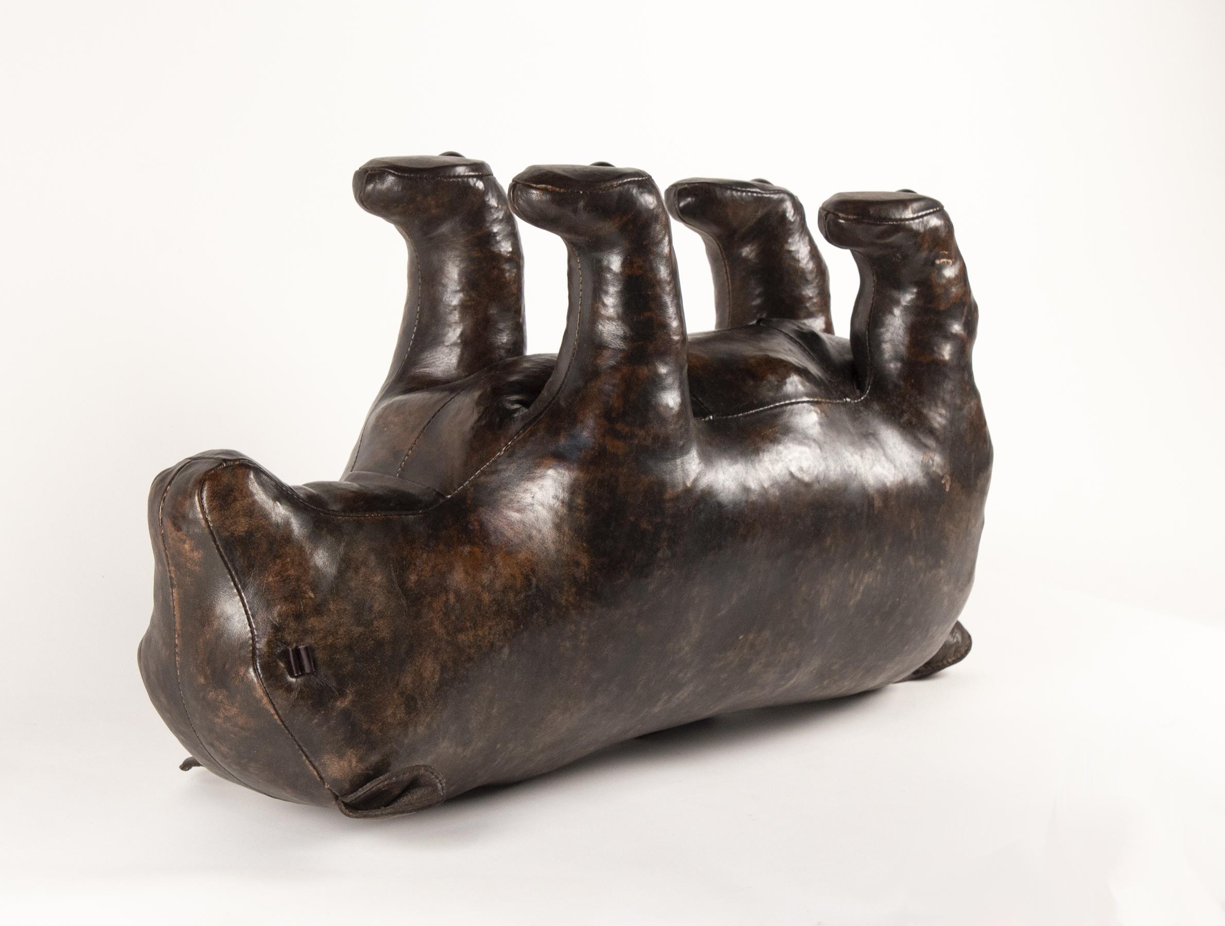Omersa Bear Sculpture / Footstool in Leather By Dimitri Omersa 1