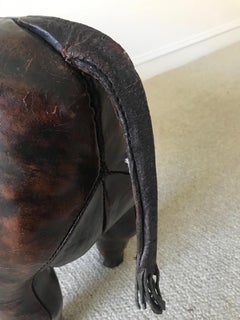 Omersa Leather Bull Footstool by Abercrombie & Fitch