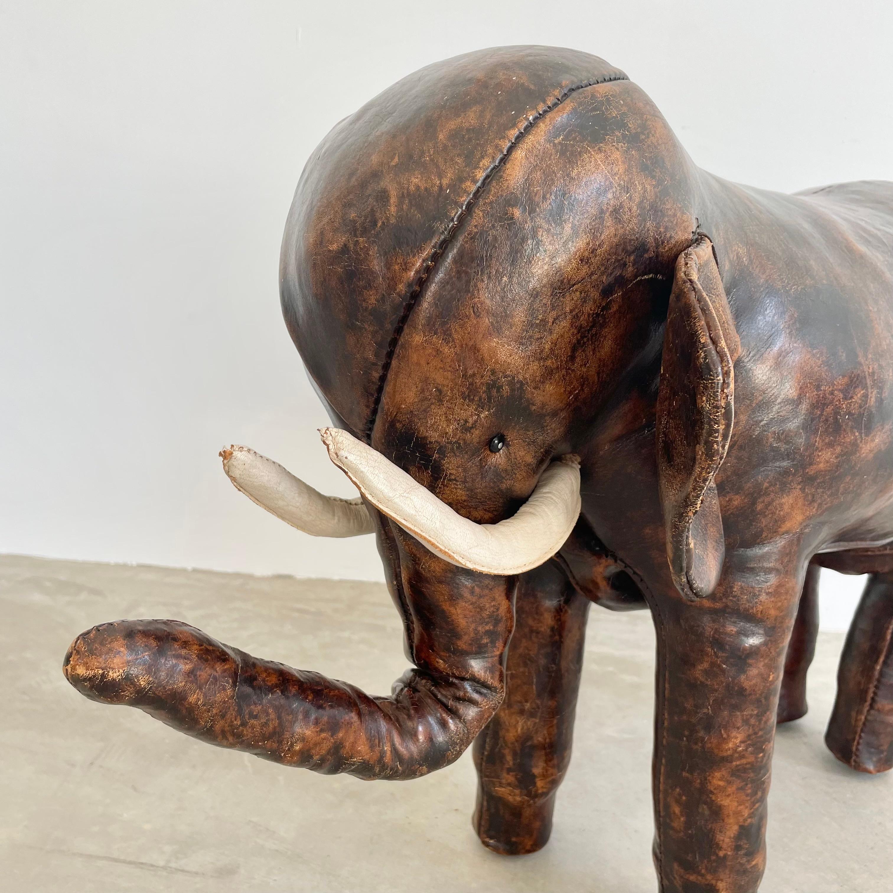 English Omersa Leather Elephant Ottoman for Abercrombie & Fitch, 1960s England