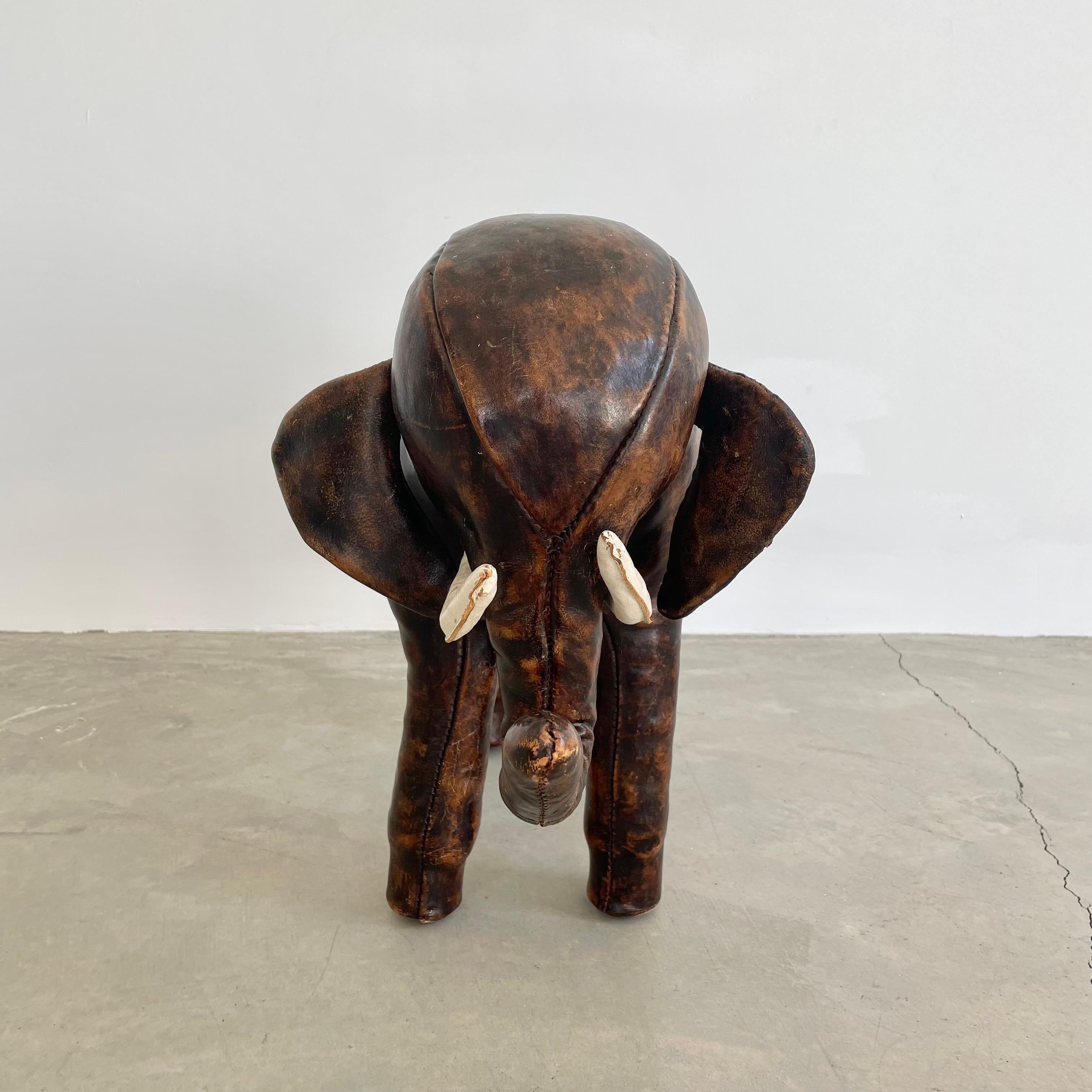 Mid-20th Century Omersa Leather Elephant Ottoman for Abercrombie & Fitch, 1960s England