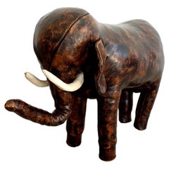 Vintage Omersa Leather Elephant Ottoman for Abercrombie & Fitch, 1960s England