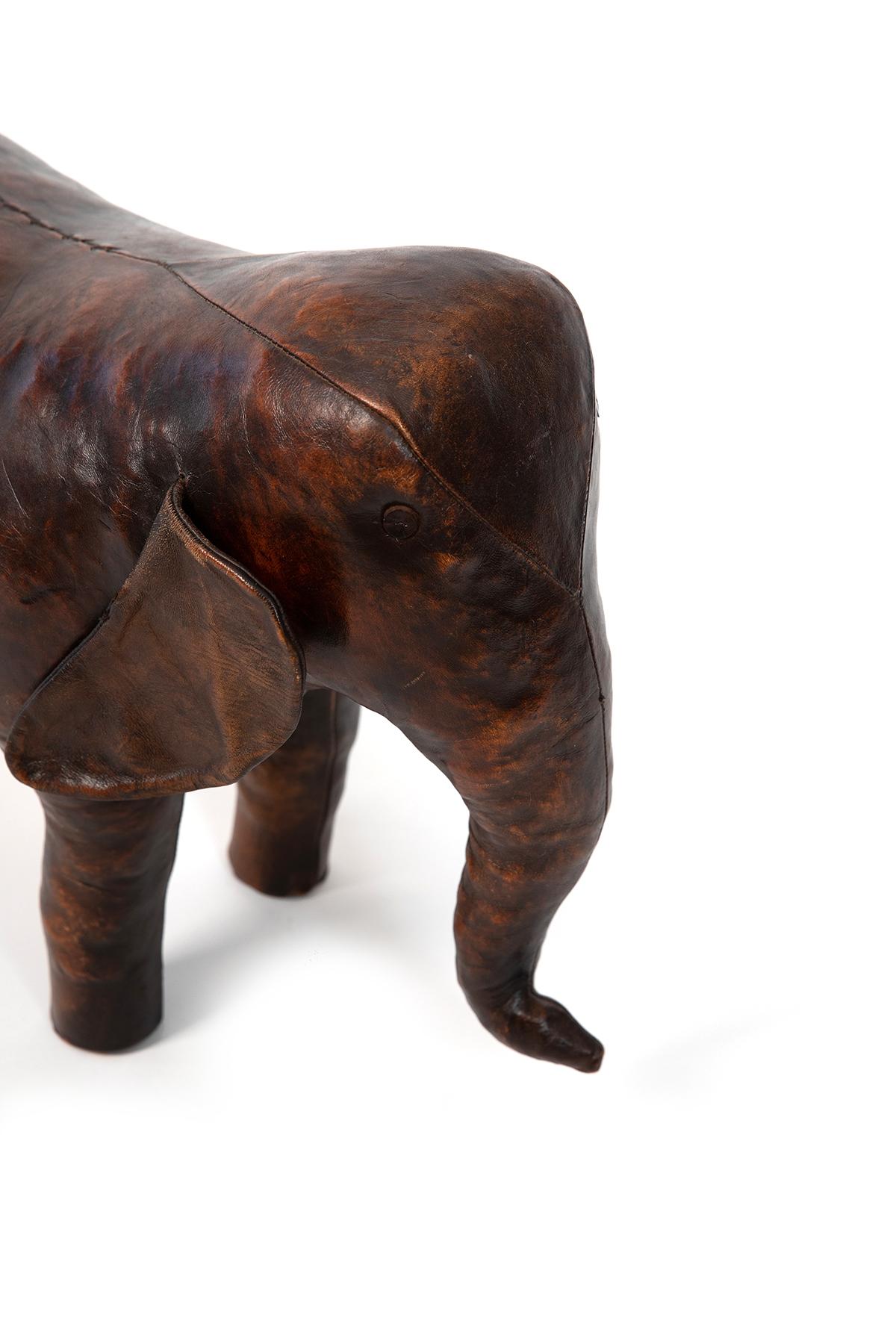 Mid-Century Modern Omersa Leather Elephant Ottoman or Sculpture