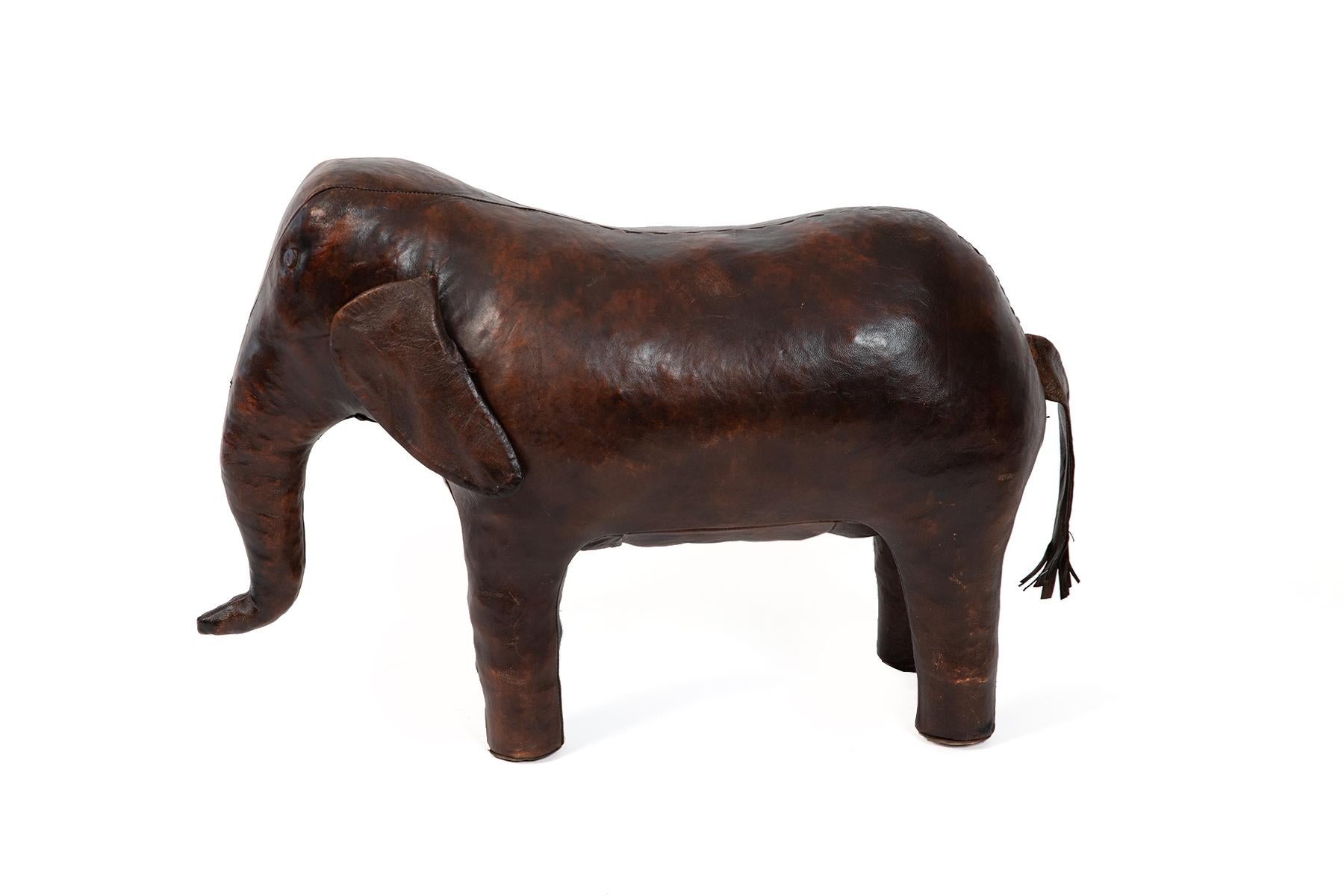 North American Omersa Leather Elephant Ottoman or Sculpture