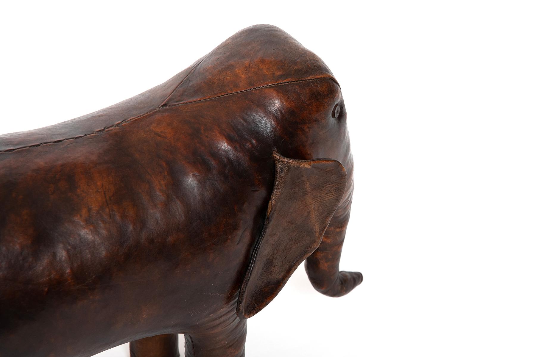 Mid-20th Century Omersa Leather Elephant Ottoman or Sculpture