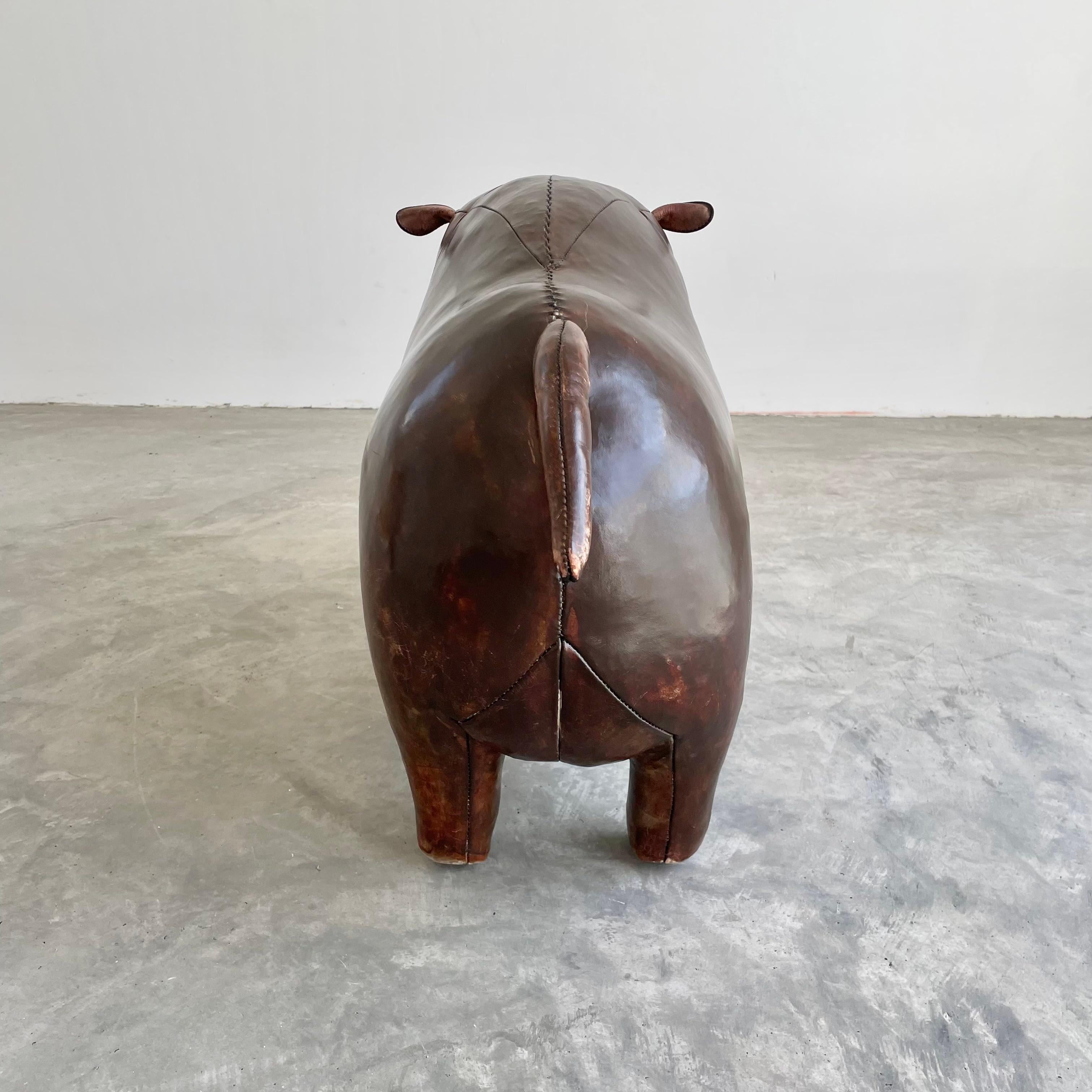 Mid-Century Modern Omersa Leather Hippopotamus Stool, 1960s England For Sale