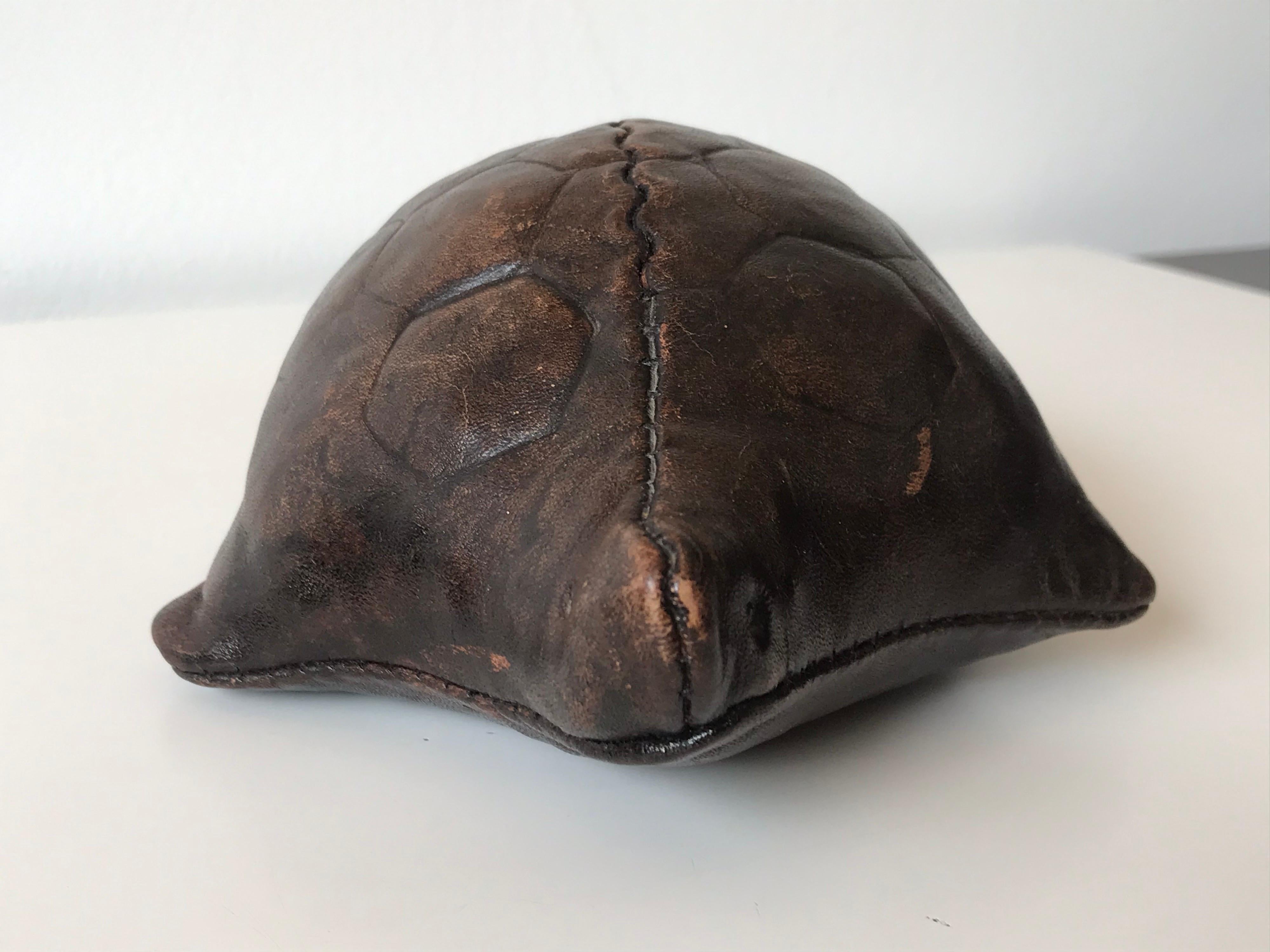 Omersa Leather Paperweight Turtle, 20th Century 2