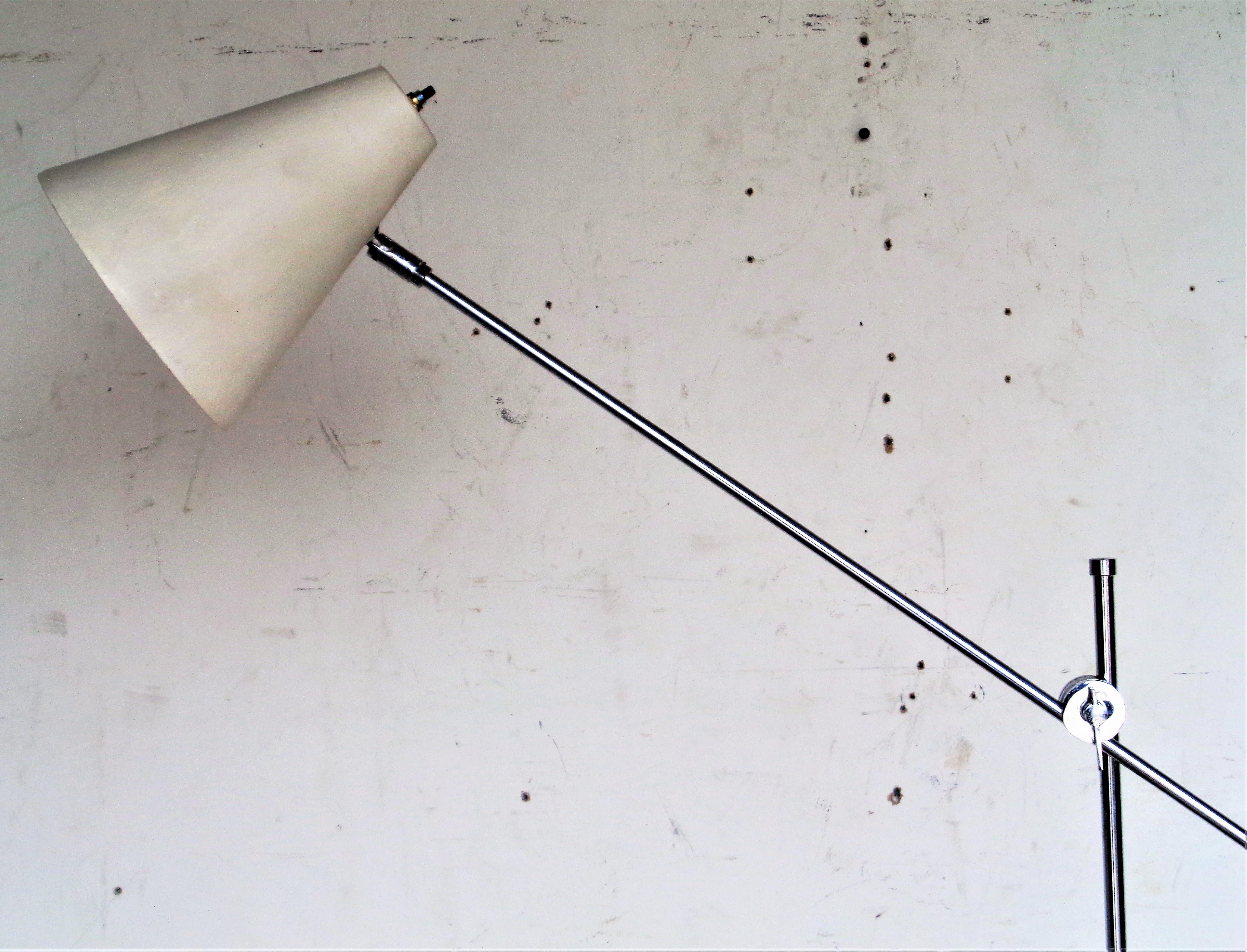 OMI Adjustable Arm Floor Lamp, Circa 1960 5