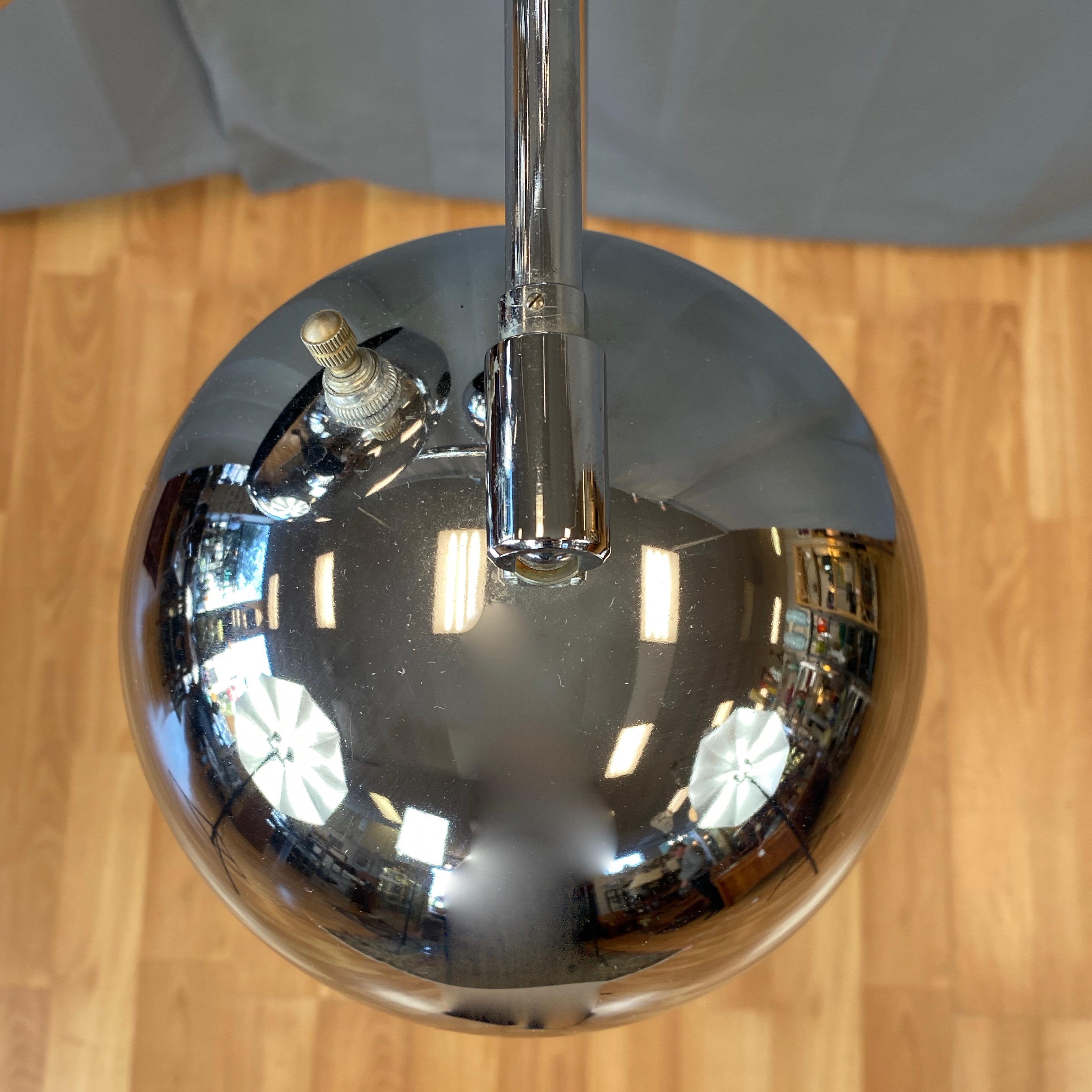 Mid-20th Century OMI for Koch & Lowy Chrome Orb Three-Light Floor Lamp, Late 1960s