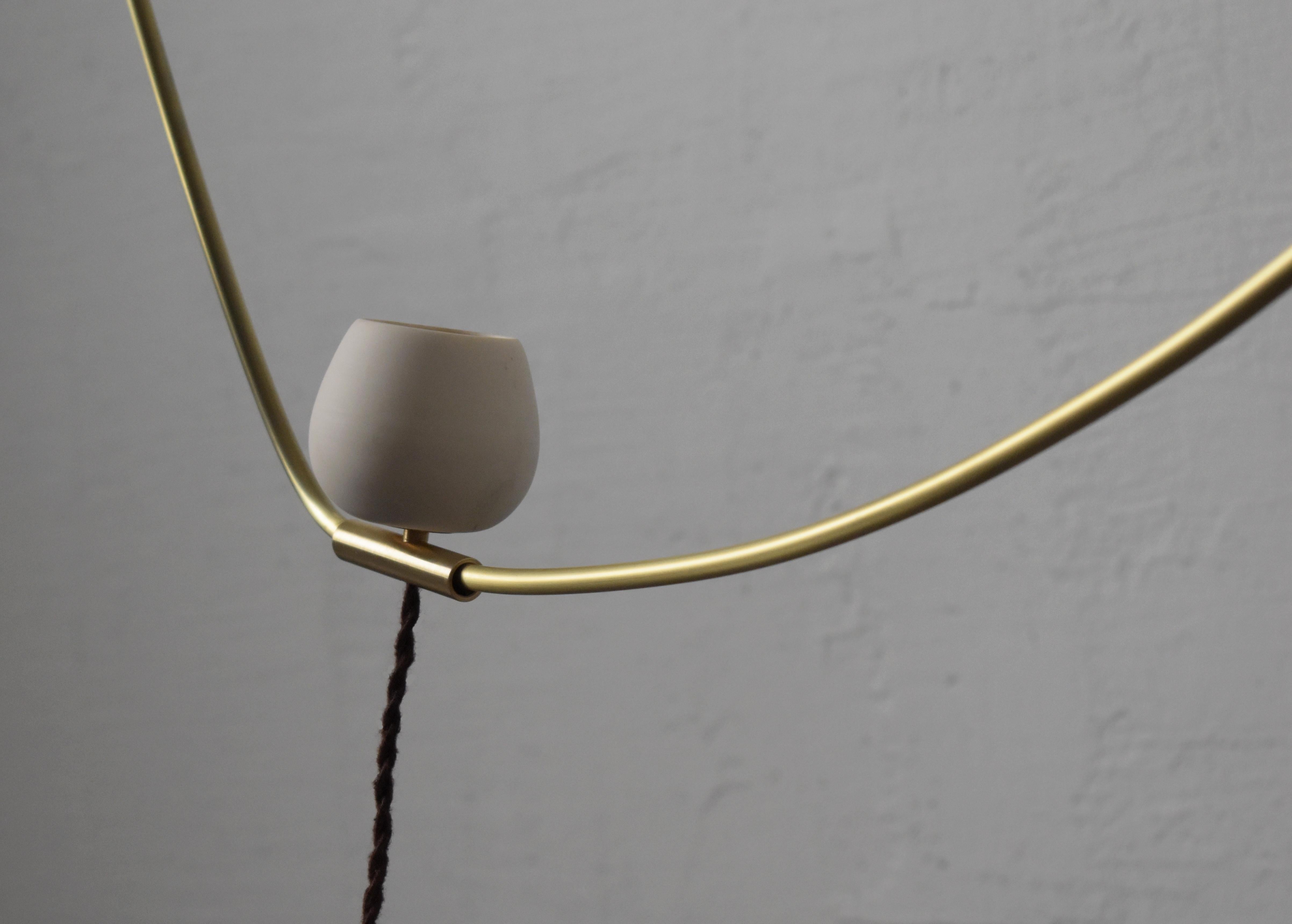 Modern Omicron Brass Hanging Light Object by Periclis Frementitis For Sale