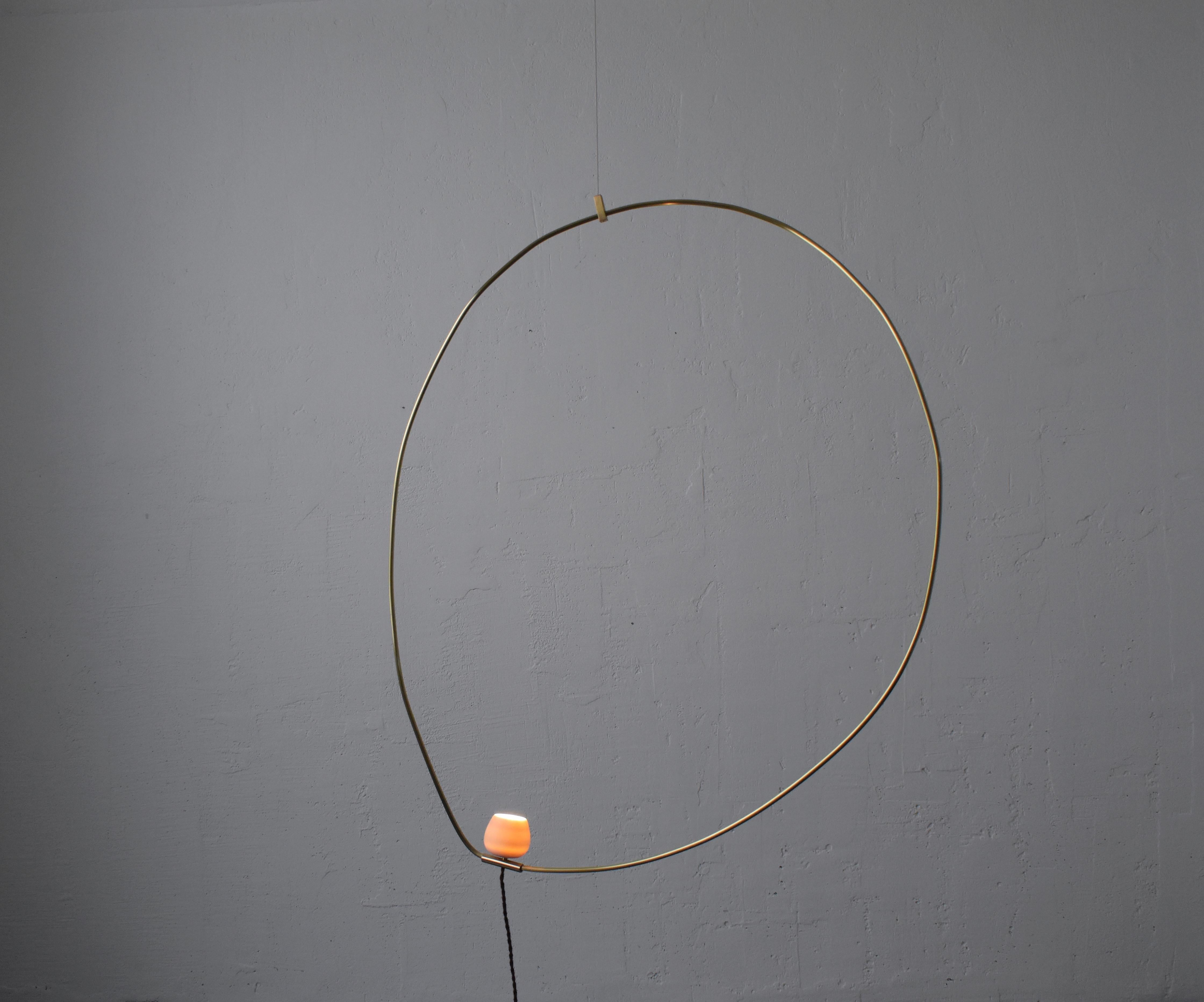 Omicron Brass Hanging Light Object by Periclis Frementitis In New Condition For Sale In Geneve, CH