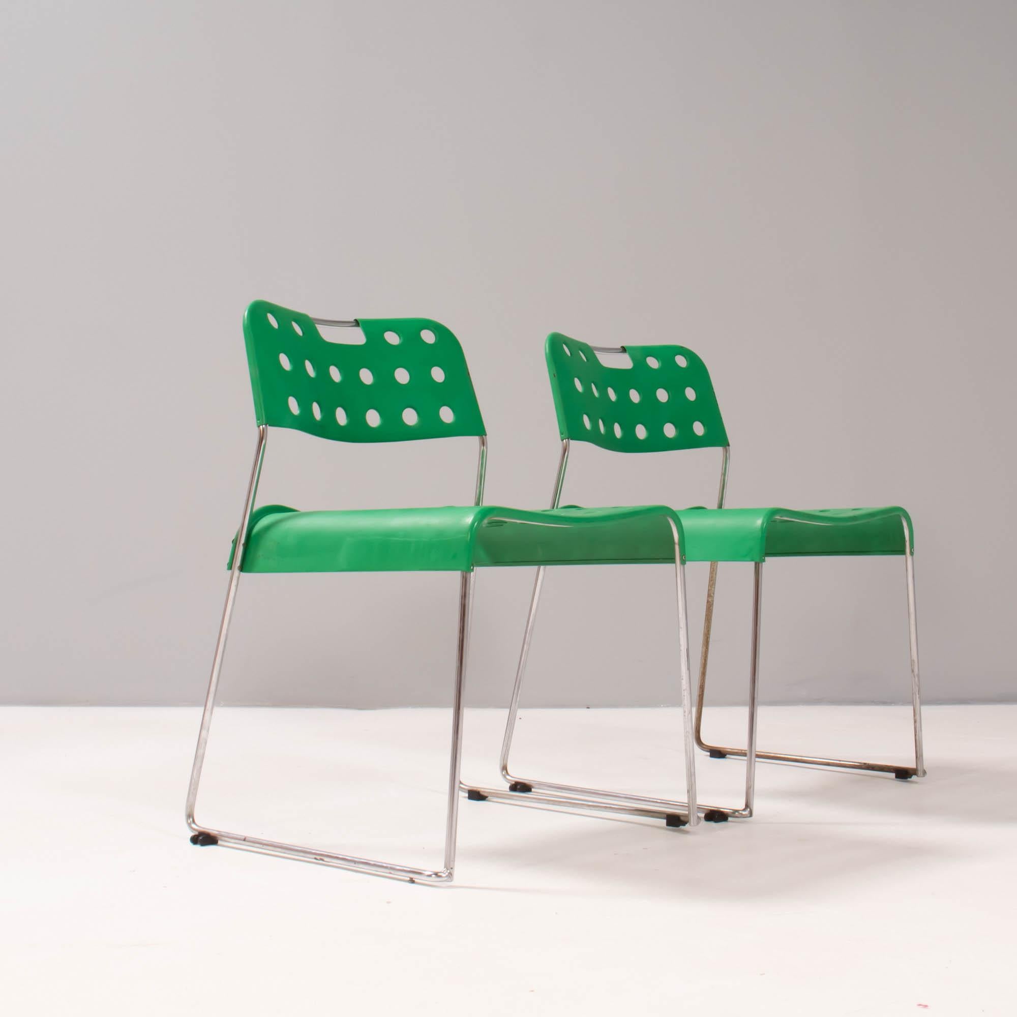 Originally designed by Rodney Kinsman in 1972 for OMK, the Omstak chair has since become an icon of British design.

An example from the beginning of the high-tech era of modern furniture design, the Omstak chairs are constructed from perforated