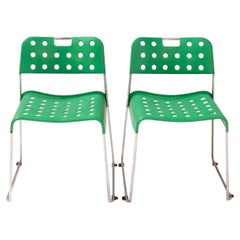 OMK by Rodney Kinsman Green Steel Omstak Dining Chairs, Set of 2