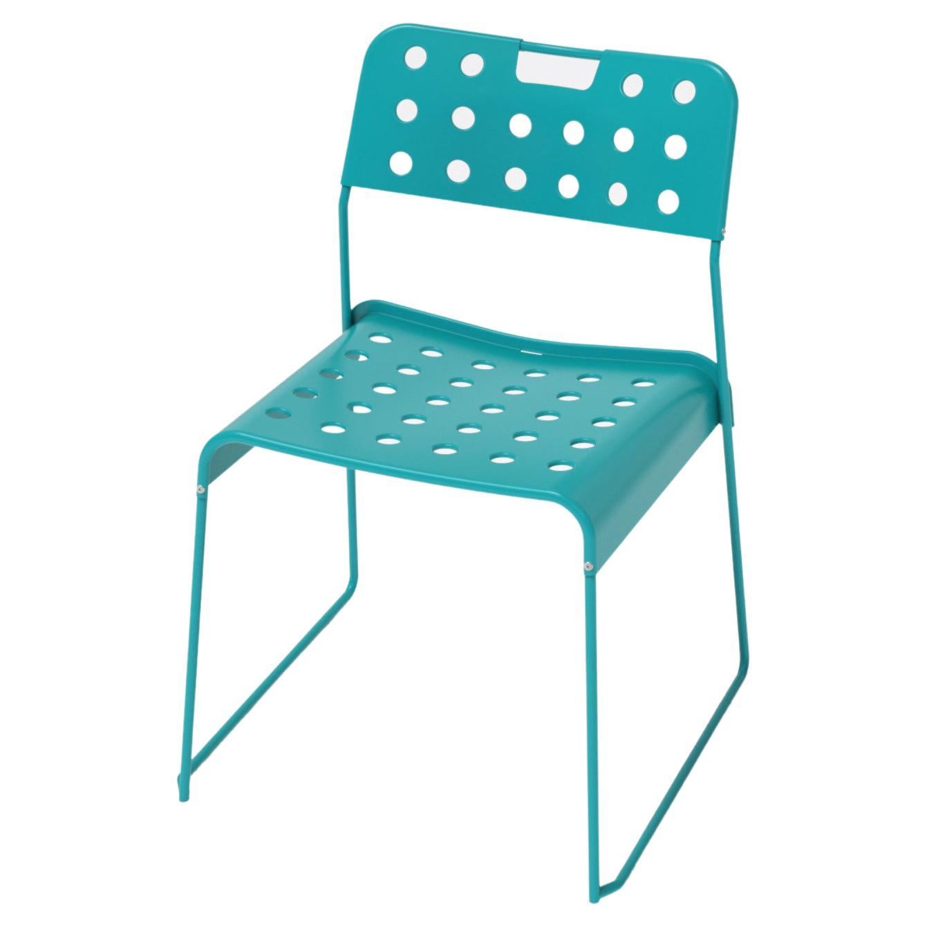 Omkstak, Stacking Chair, RAL 5018 Turquoise Blue For Sale