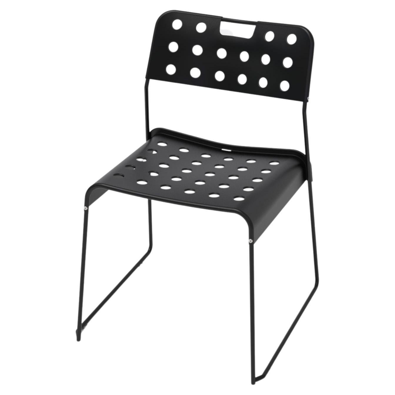 Omkstak, Stacking Chair, RAL 9005 Jet Black For Sale