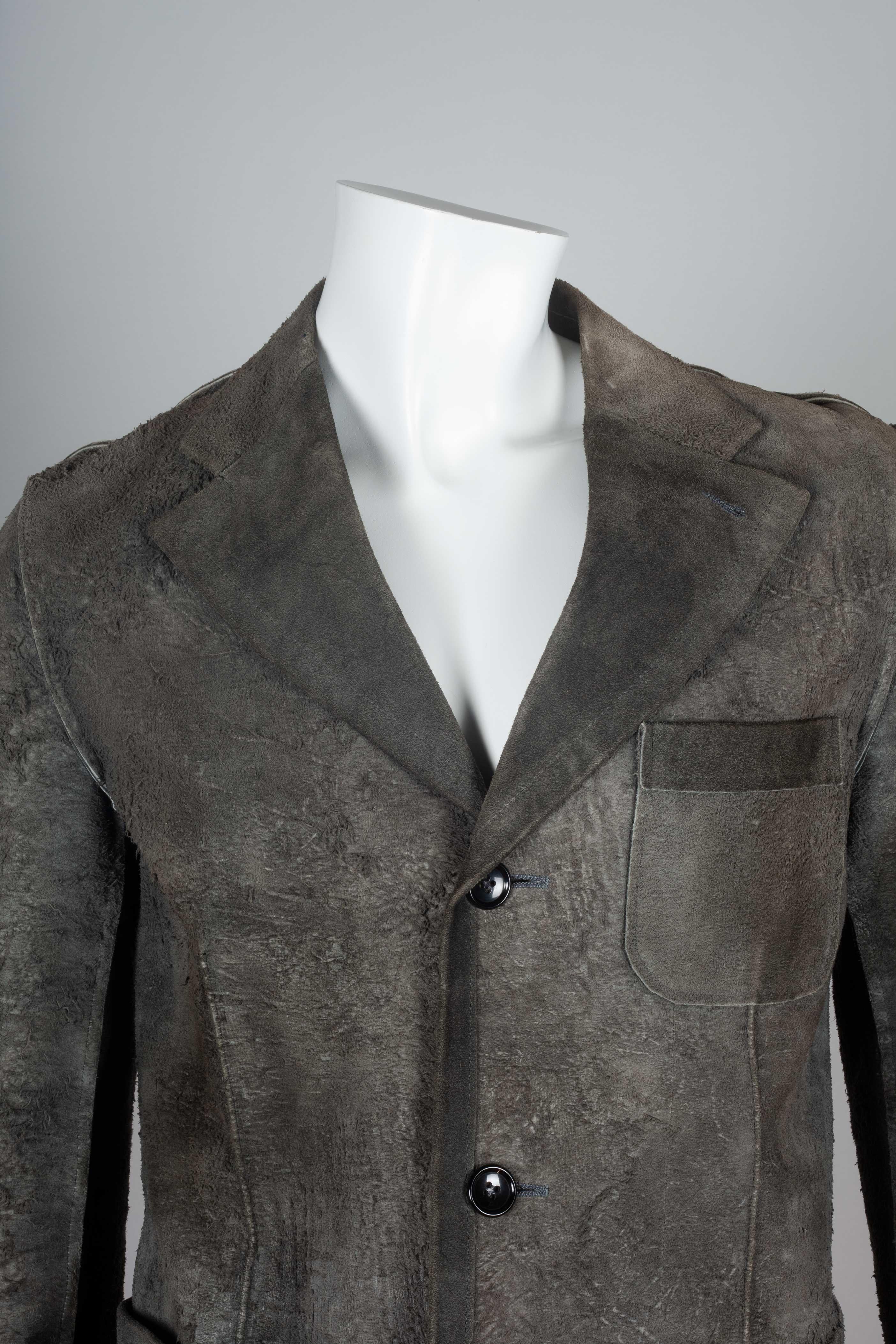 omme des Garçons Distressed Leather Single-Breasted Jacket, 2002 8
