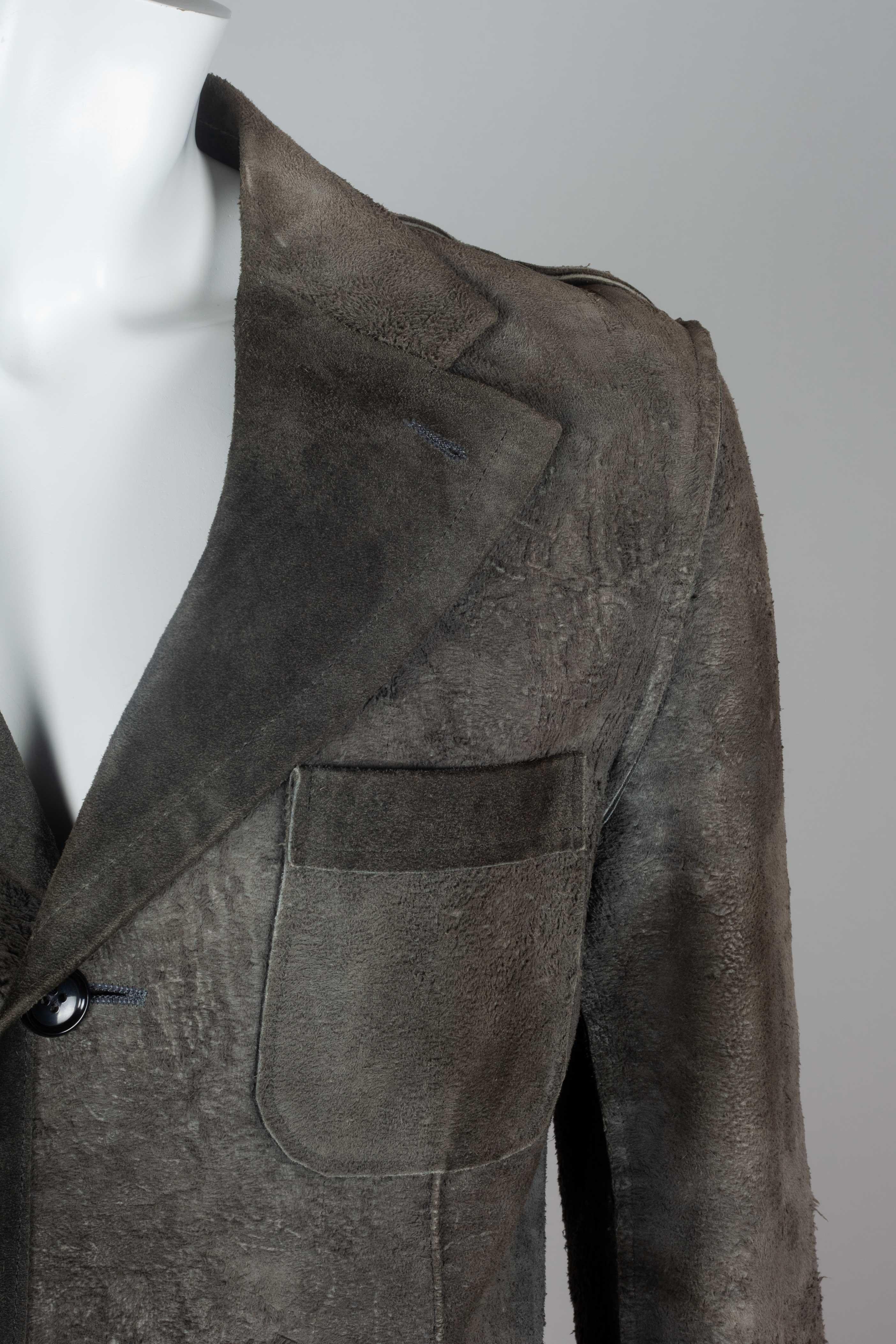 omme des Garçons Distressed Leather Single-Breasted Jacket, 2002 9
