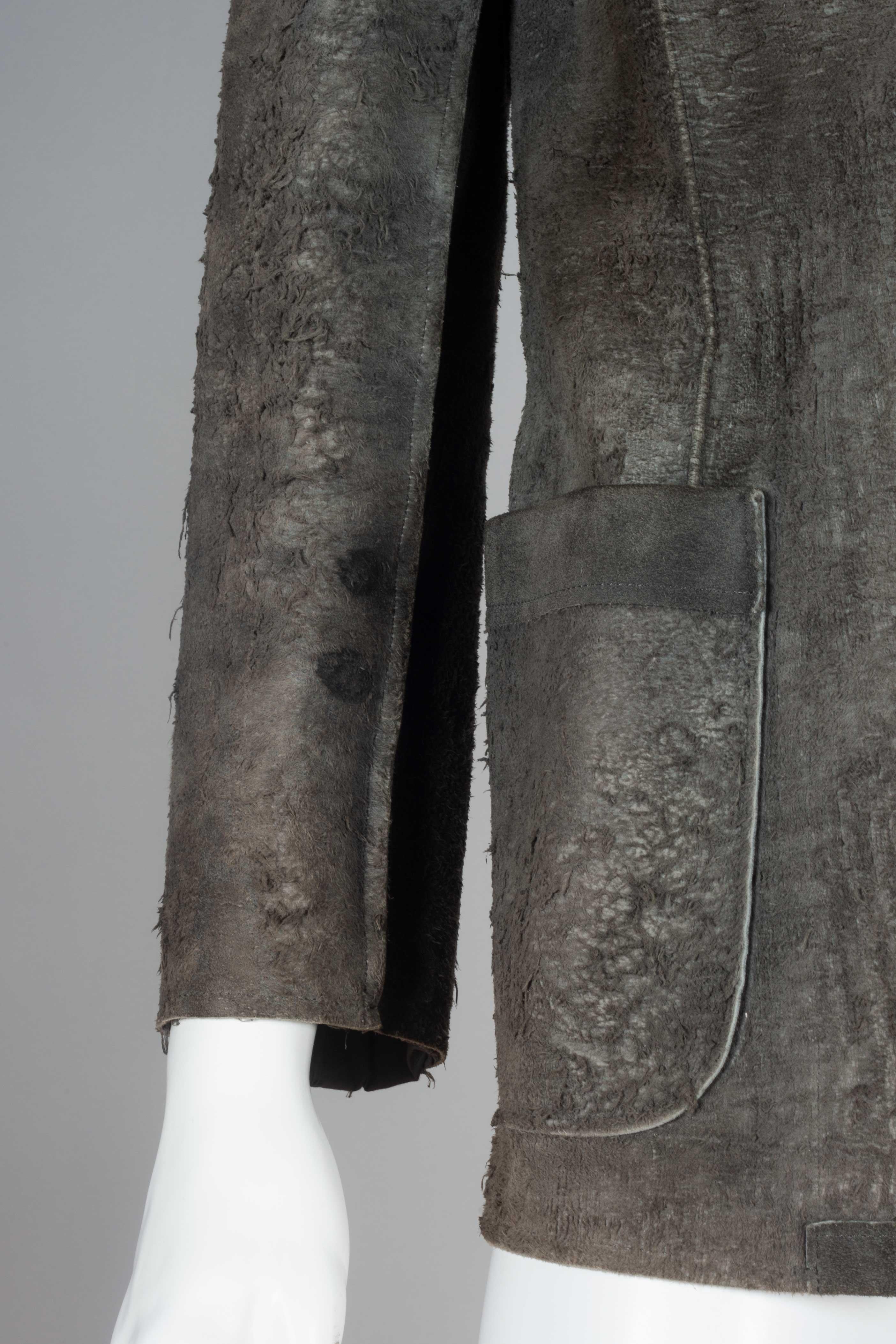 omme des Garçons Distressed Leather Single-Breasted Jacket, 2002 10