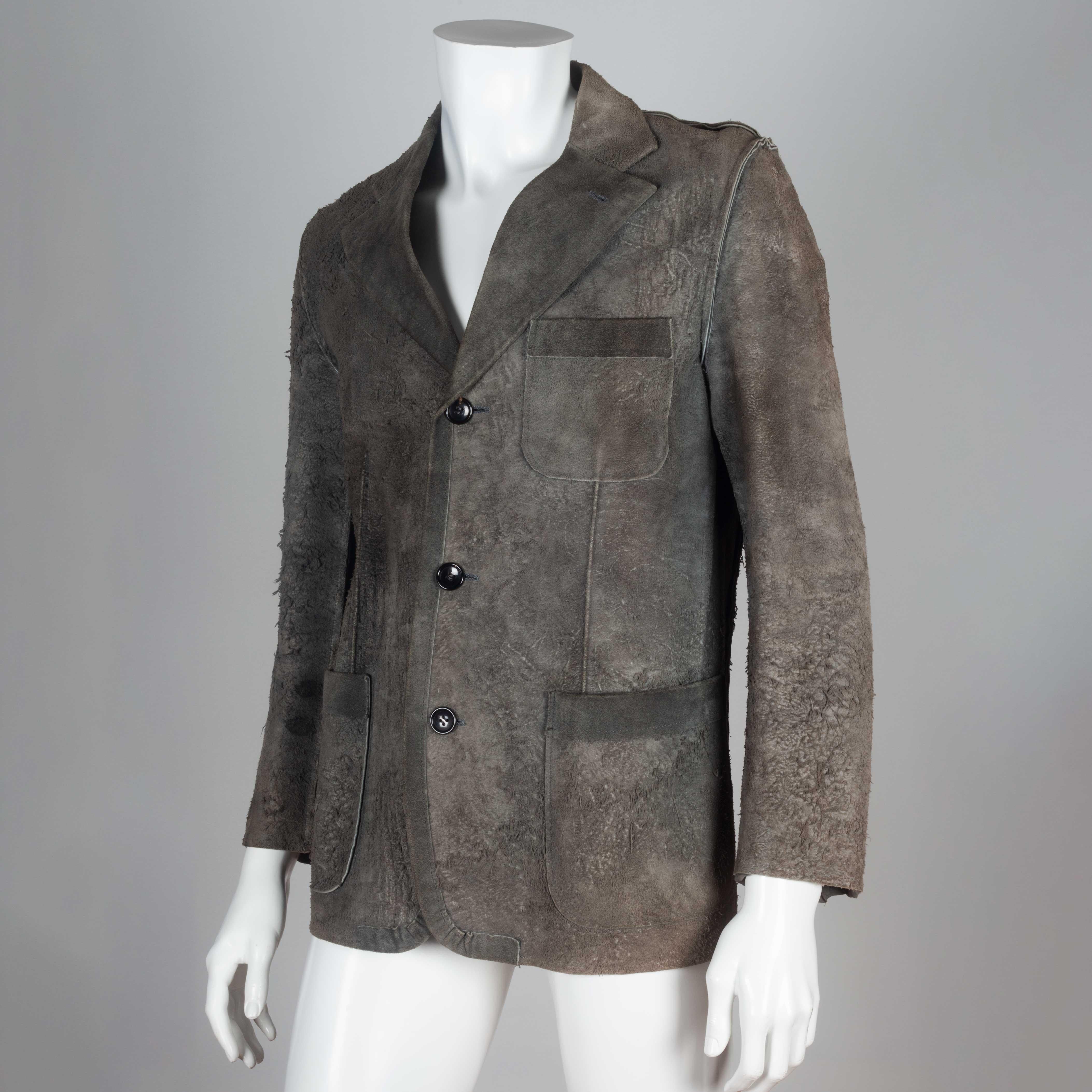 omme des Garçons Distressed Leather Single-Breasted Jacket, 2002 11