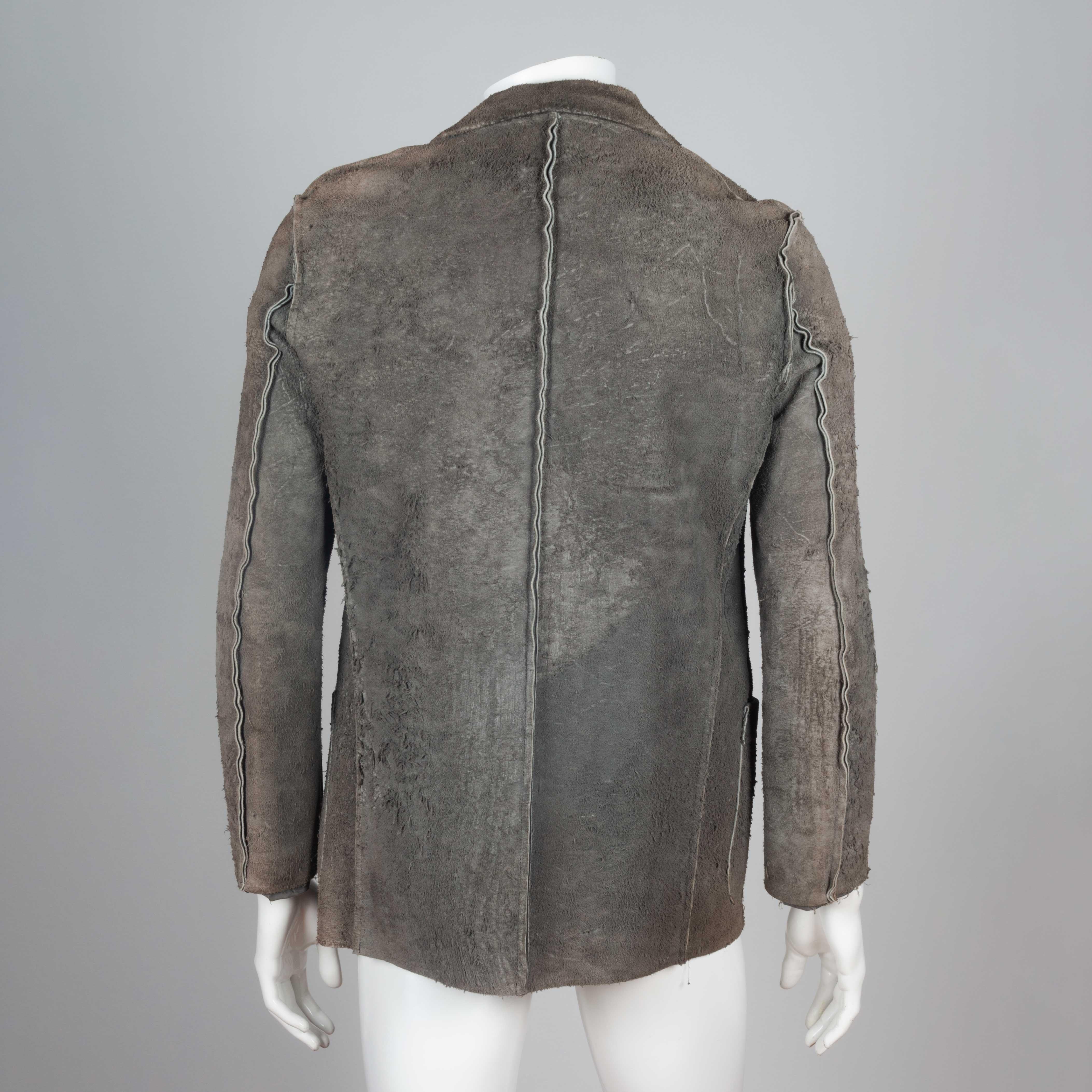 Women's or Men's omme des Garçons Distressed Leather Single-Breasted Jacket, 2002