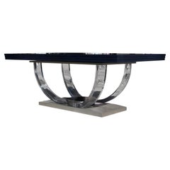 Omni Century Blue Burl Wood 559-303 Large Rectangular Dining Table