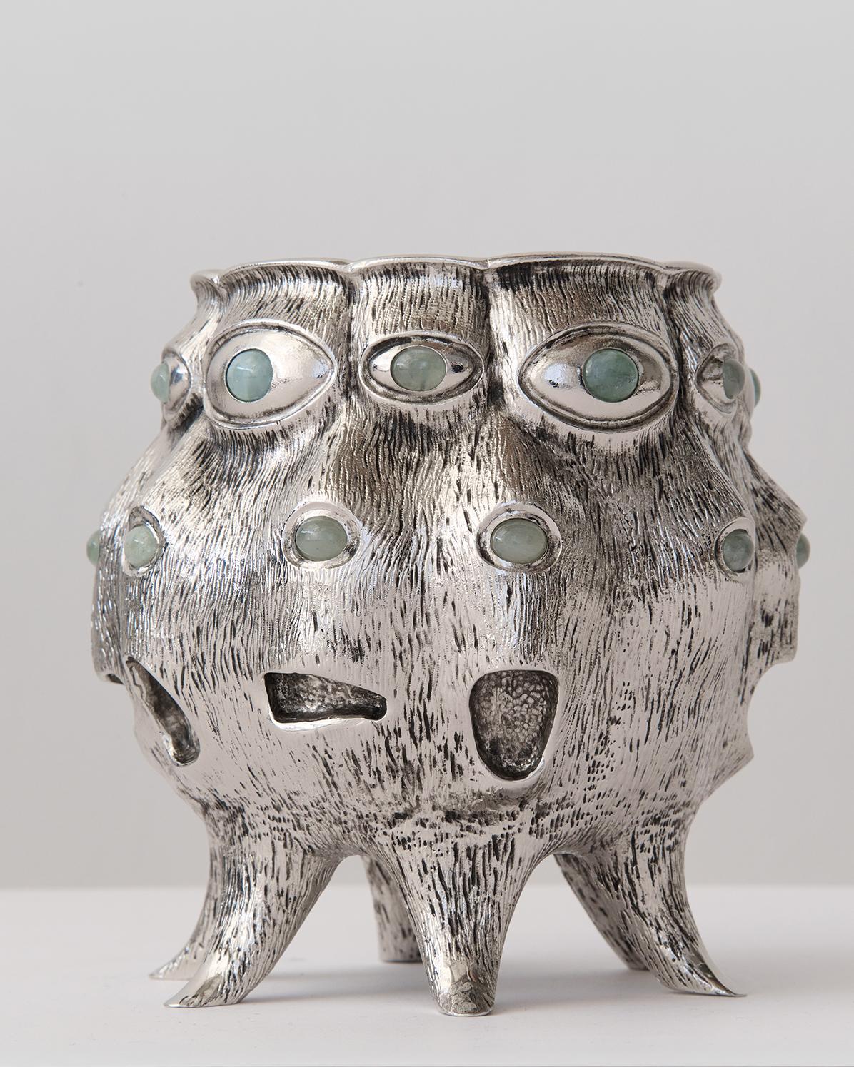 Carved Omnia Vessel by Alcino Silversmith and Raise The Moral with Mother Games
